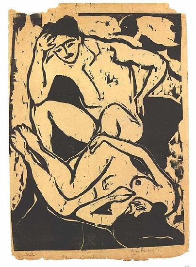 Ernst Ludwig Kirchner Nacked couple on a couch oil painting image